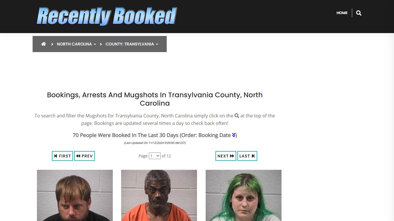 Bookings, Arrests and Mugshots in Transylvania County, North Carolina