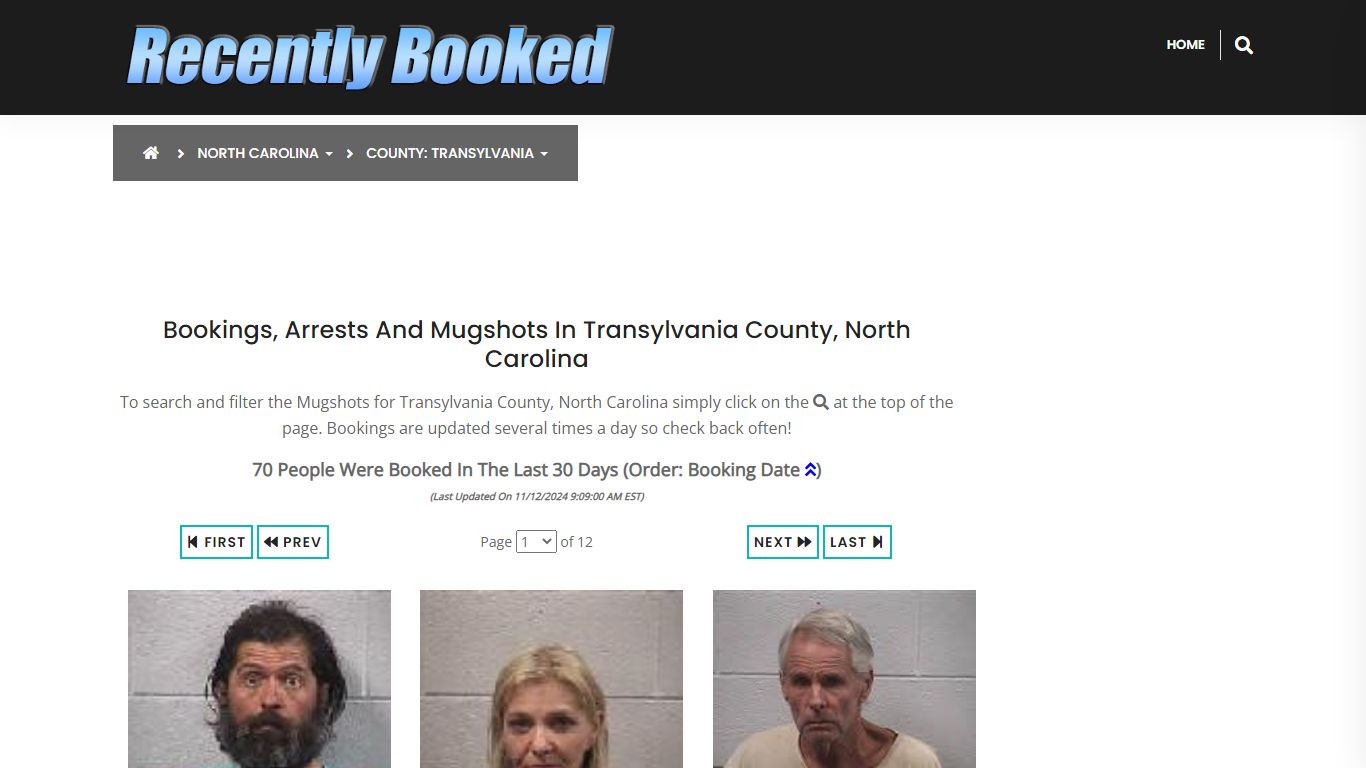 Bookings, Arrests and Mugshots in Transylvania County, North Carolina