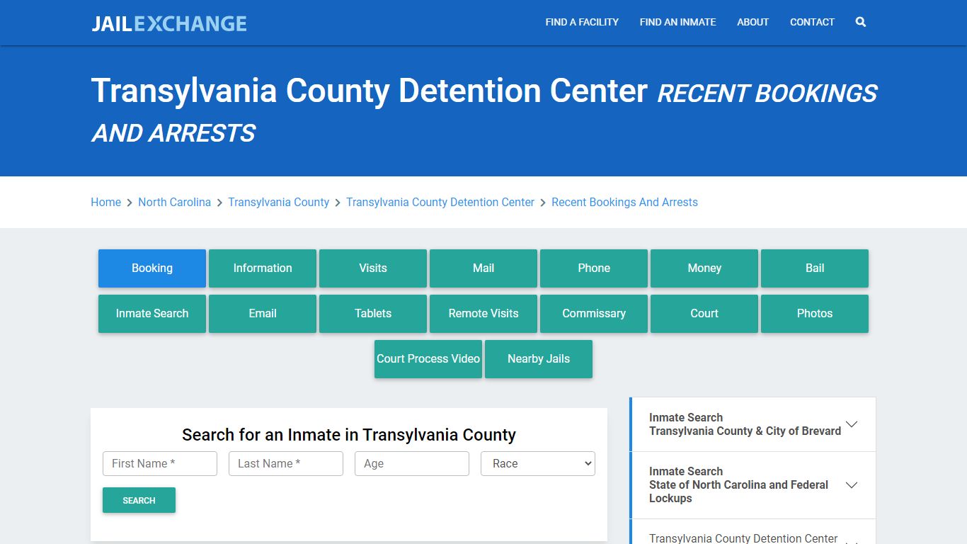 Transylvania County Detention Center Recent Bookings And Arrests