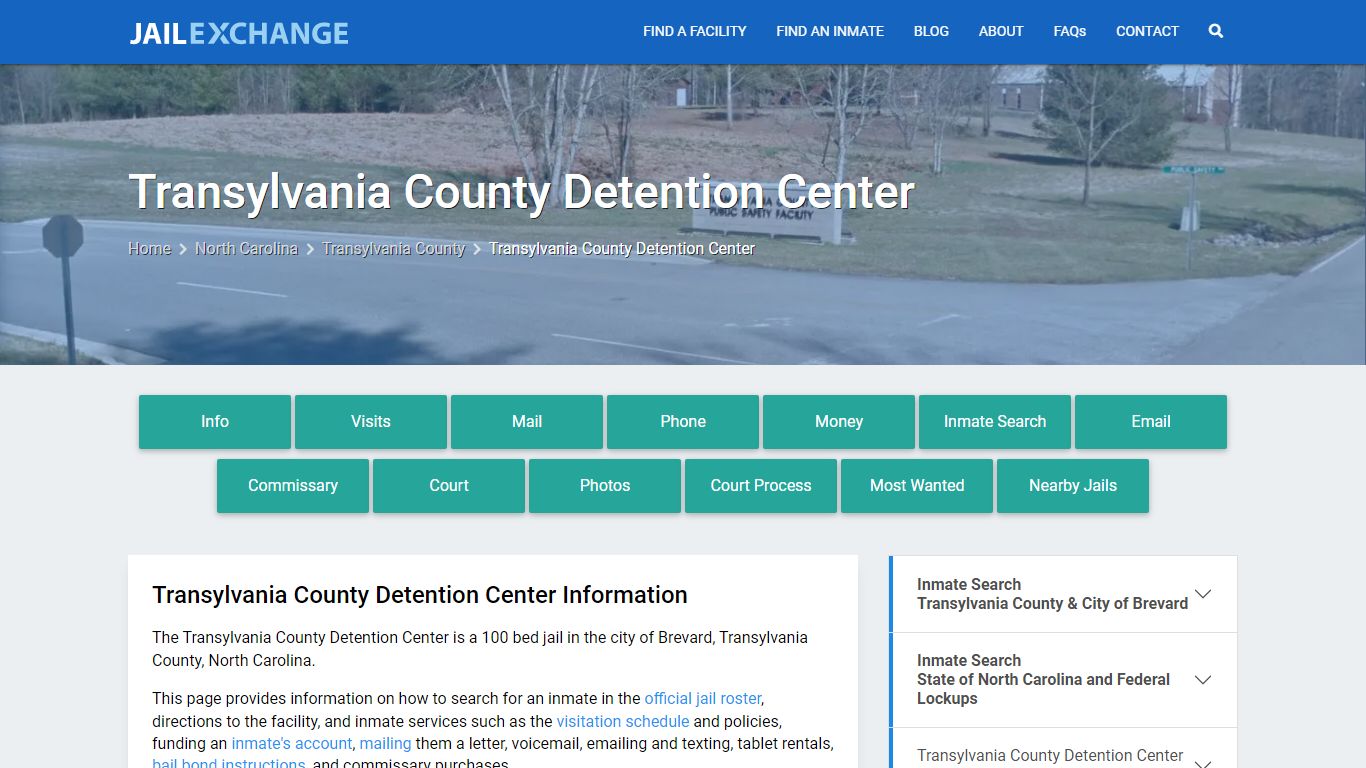 Transylvania County Detention Center, NC Inmate Search, Information
