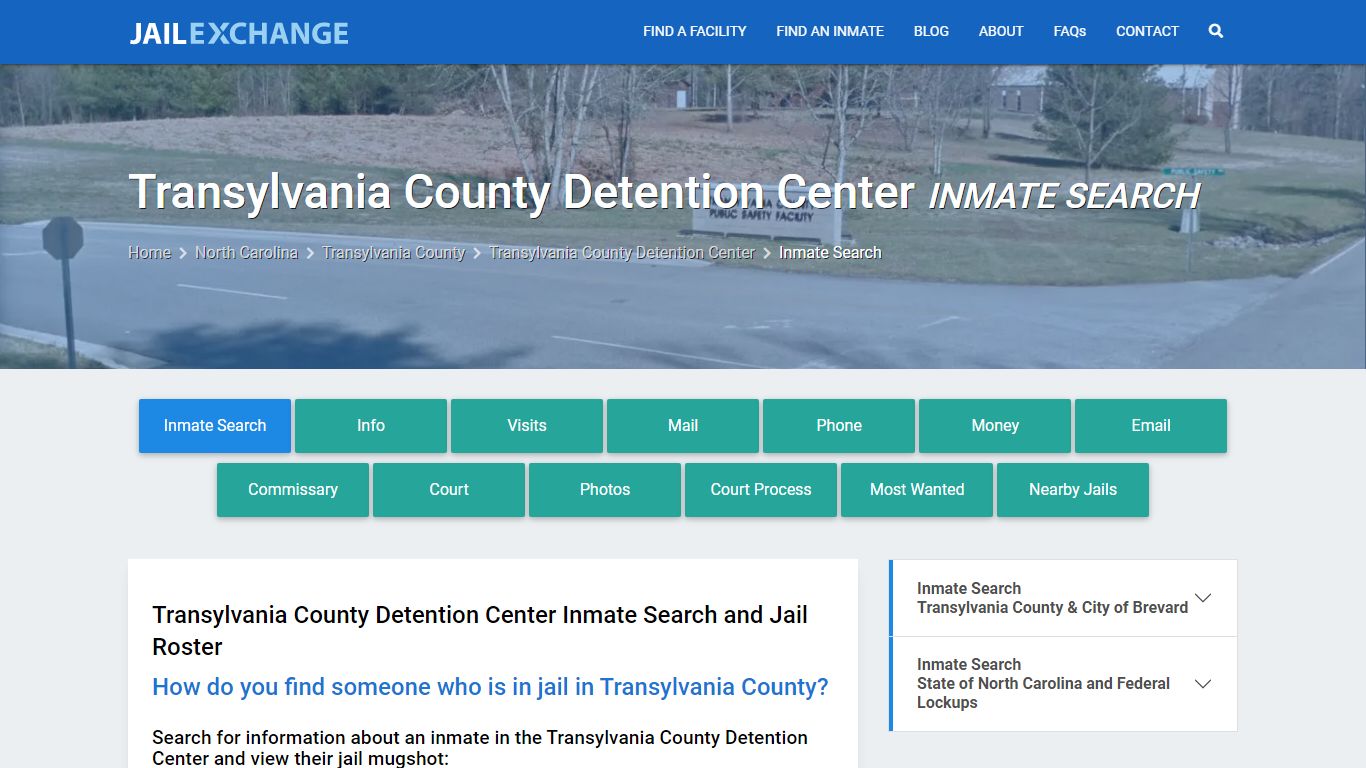 Transylvania County Detention Center Inmate Search - Jail Exchange